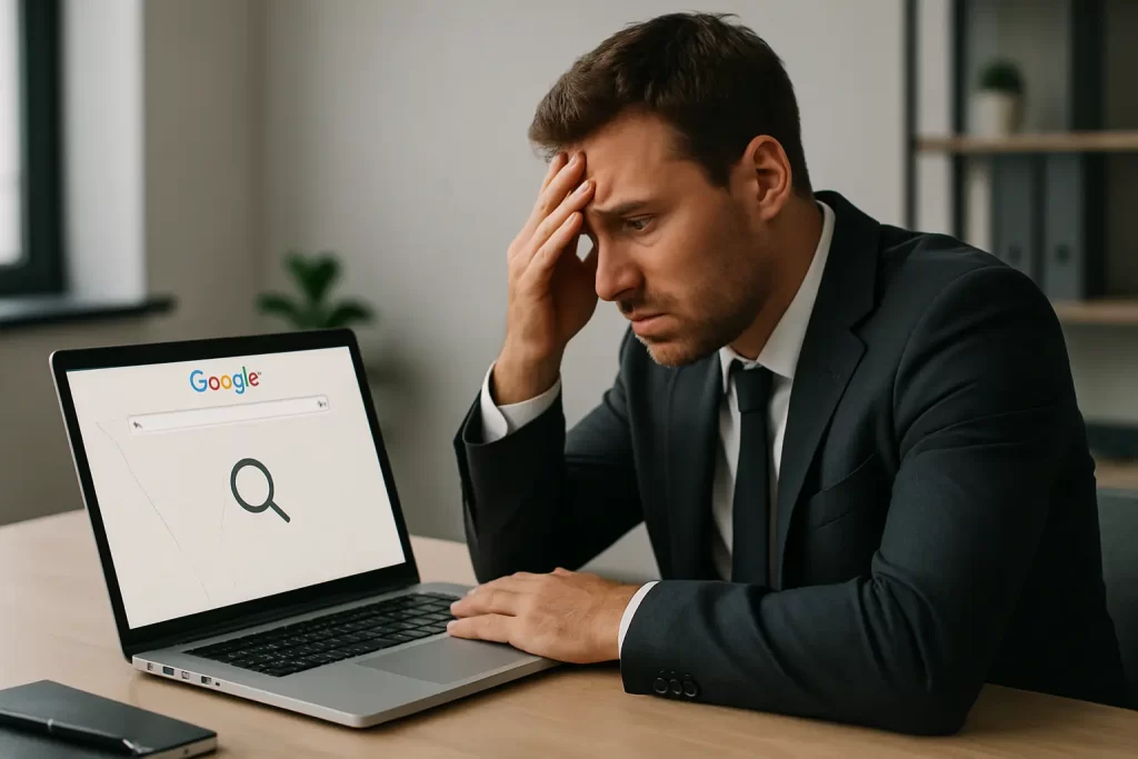Empresa não aparece no Google: empresário frustrado ao buscar sua ficha no Google Meu Negócio
