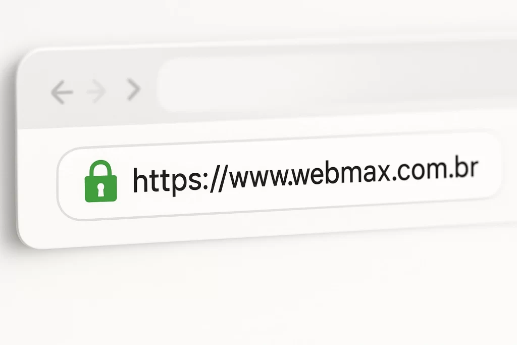 barra de endereço com HTTPS e cadeado verde de site profissional para gerar vendas